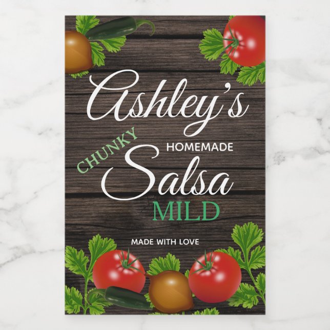 Étiquette de salsa maison personnalisé (Étiquettes simples)