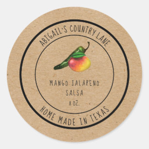 Étiquette de Salsa Rustique Mangue Jalapeno Fabriq