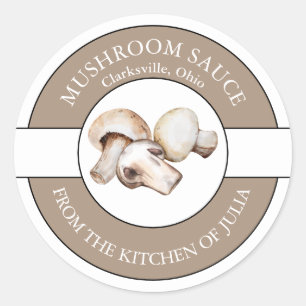 Étiquette de sauce aux champignons