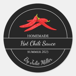 Étiquette de sauce chaud maison simple