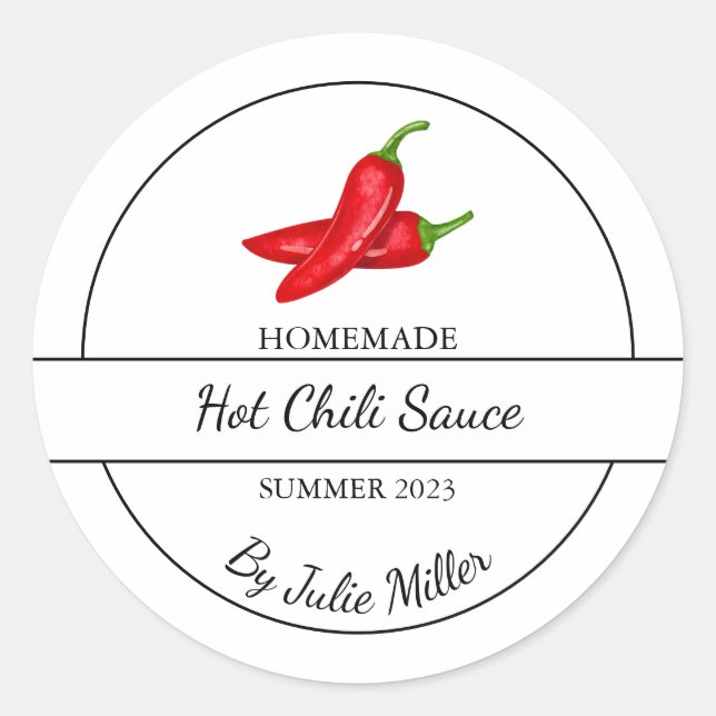 Étiquette de sauce chaud maison simple (Devant)