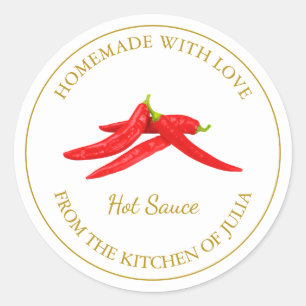 Étiquette de sauce chaude maison   Blanc