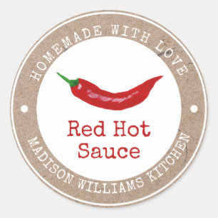 Étiquette de sauce chaude   Maison faite avec amou