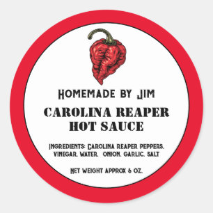 Étiquette de sauce chaude poivron à papier de Caro