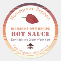 Étiquette de Sauce Piquante Crâne et Os Très Épicé
