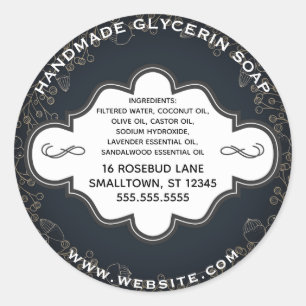 Étiquette de savon artisanal Rustic Black Gold Bot