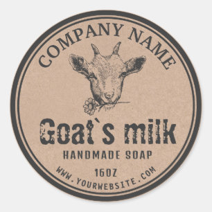 Étiquette de savon au lait de chèvre Kraft   Logo 