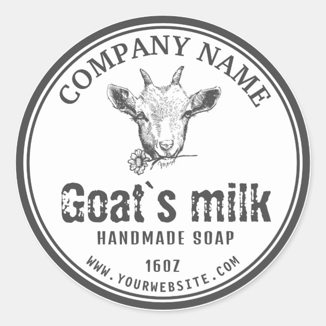 Étiquette de savon au lait de chèvre | Logo de chè (Devant)