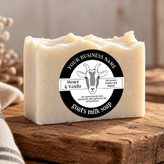 Étiquette de Savon au Lait de Chèvre Rustique Noir