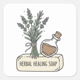 Étiquette de Savon de Guérison aux Herbes | Soins