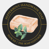 Étiquette de savon de menthe poivrée