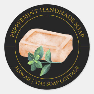 Étiquette de savon de menthe poivrée