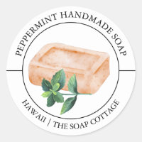 Étiquette de savon de menthe poivrée