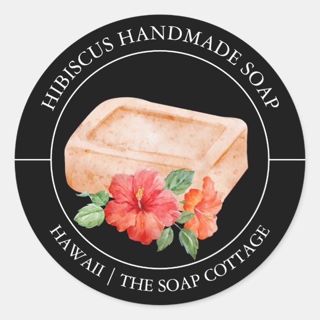 Étiquette de savon Hibiscus (Devant)