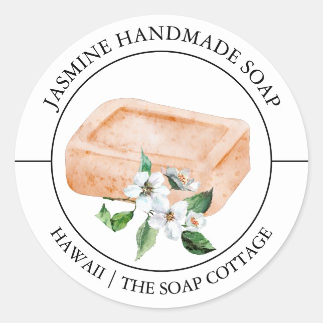Étiquette de savon Jasmine (Devant)