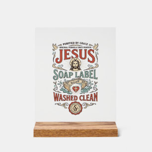 Étiquette de savon Jésus Lavé Propre Savon Jésus L