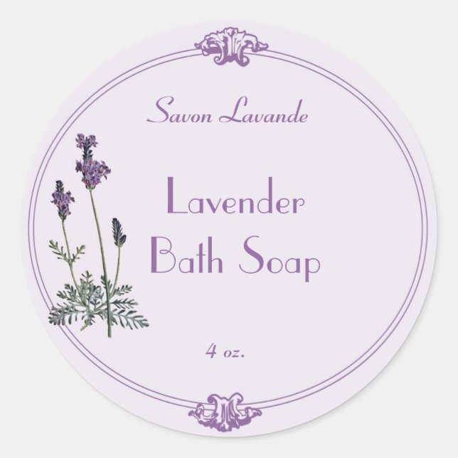 Étiquette de savon lavande (Devant)