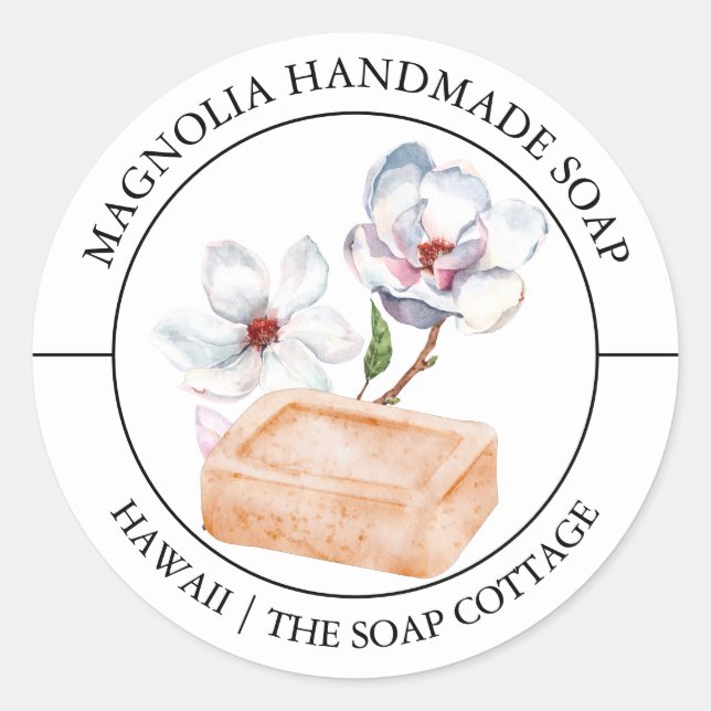 Étiquette de savon Magnolia (Devant)