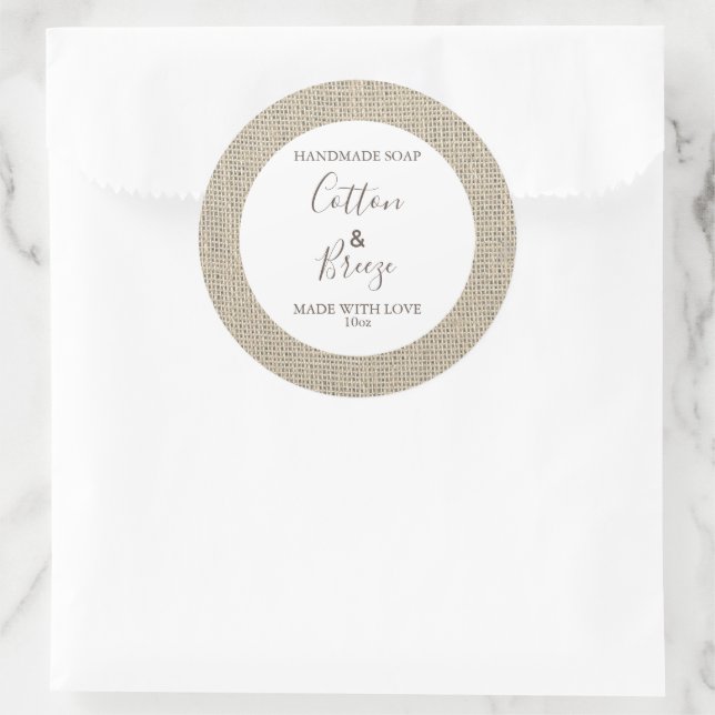 Étiquette de savon personnalisable modèle Floral B (Sac)