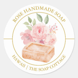 étiquette de savon rose