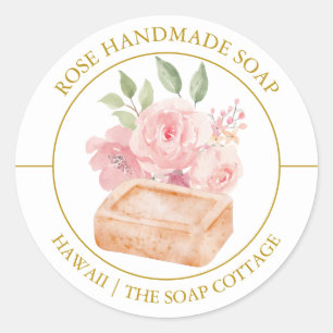 étiquette de savon rose