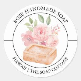 étiquette de savon rose