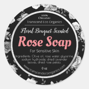 Étiquette de savon Rose sur mesure