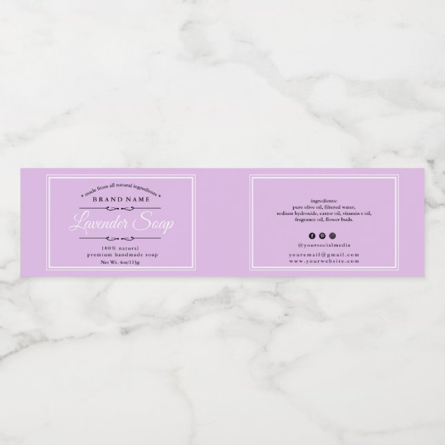 Étiquette de savon violet Lavender (Étiquettes simples)
