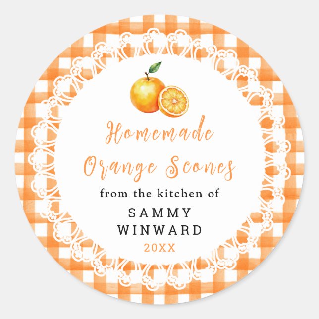 Étiquette de Scone à l'Orange Maison (Devant)