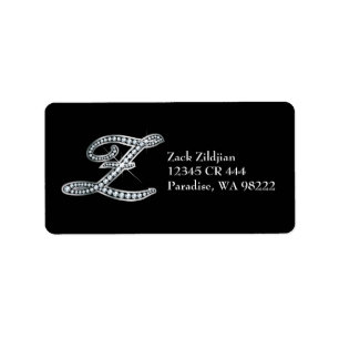Étiquette de script Z "Diamond Bling"