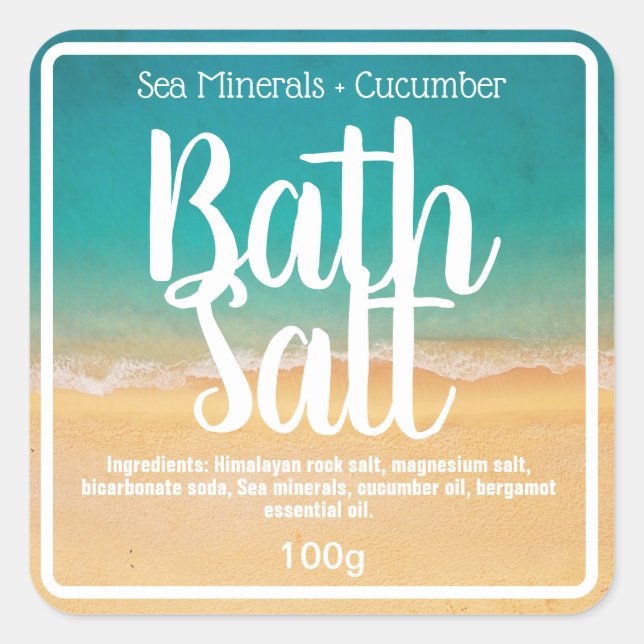 Étiquette de sel de bain personnalisable (Devant)