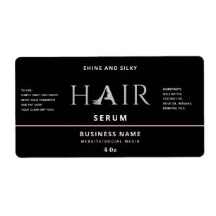 Étiquette de sérum de cheveux élégant moderne