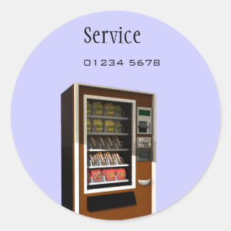 étiquette de service de machine distributrice