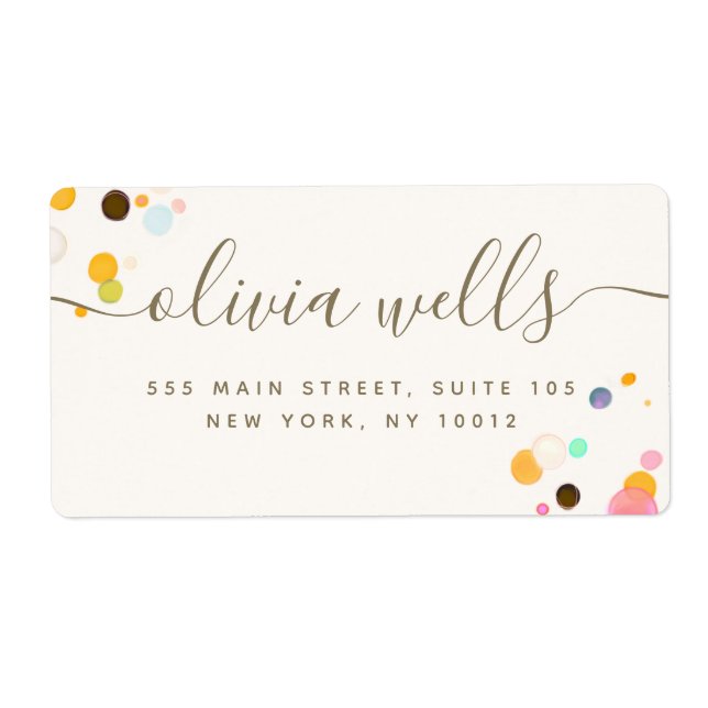 Étiquette de signature de Confetti couleur Whimsic (Devant)