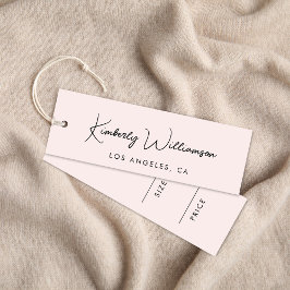 Étiquette de signature de script rose de prix accr