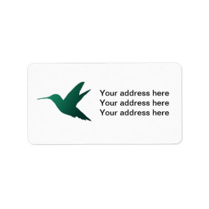 Étiquette de silhouette de colibri