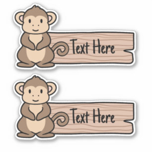 Étiquette de singe mignon