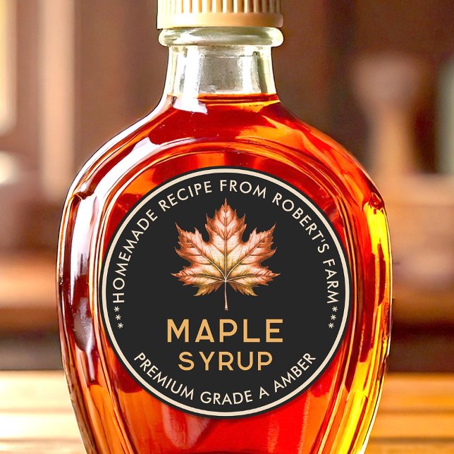 Étiquette de sirop d'érable avec feuille d'érable  (Créateur téléchargé)