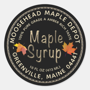 Étiquette de sirop d'érable Feuilles d'érable d'au