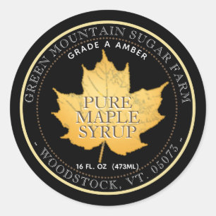 Étiquette de sirop d'érable modifiable feuille de