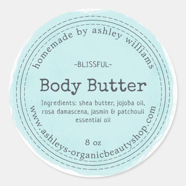 Étiquette de société biologique bleue pour beurre  (Devant)