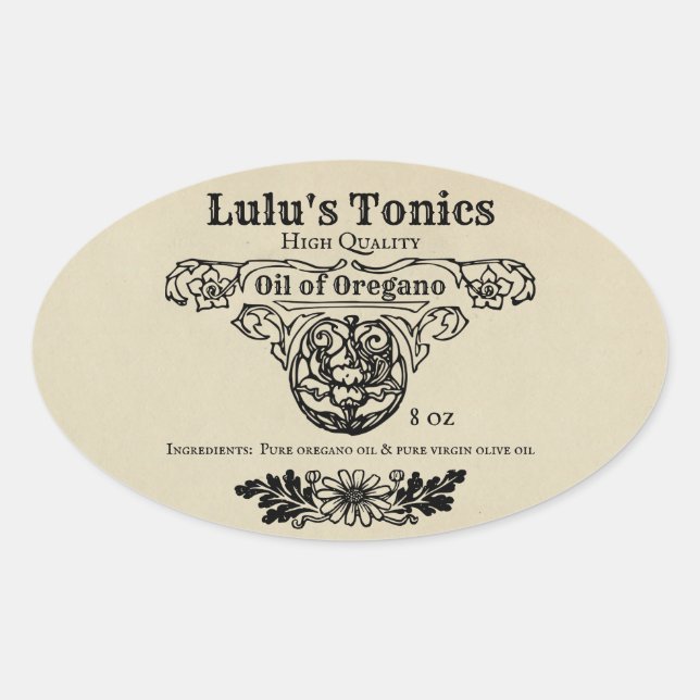 Étiquette de style apothecaire (Devant)