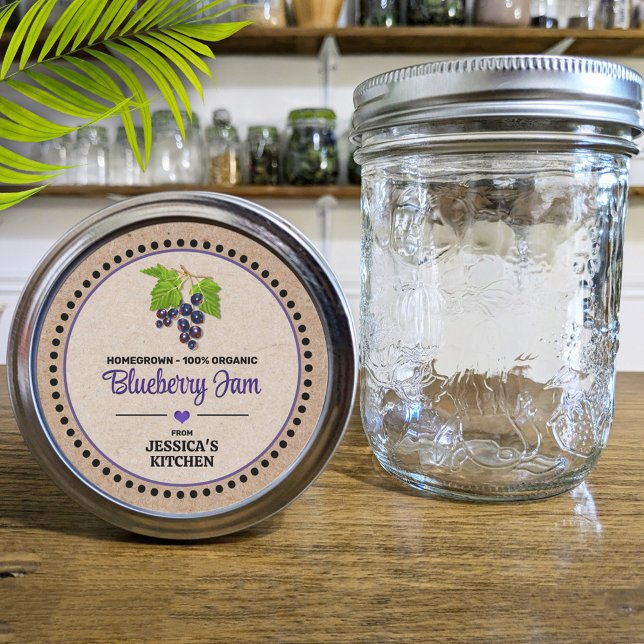 Étiquette de style papier kraft pour pot de myrtil (Créateur téléchargé)