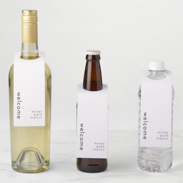 Étiquette de suspension de bouteille blanche minim (En situation)