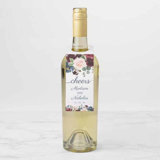 Étiquette de suspension de bouteille de vin de mar (Sur bouteille)