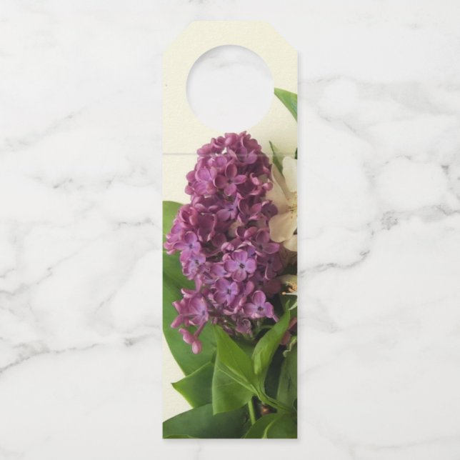 Étiquette de suspension de bouteille Fleur de Lila (Devant)