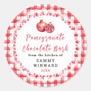Étiquette de tablette de chocolat aux grenades mai