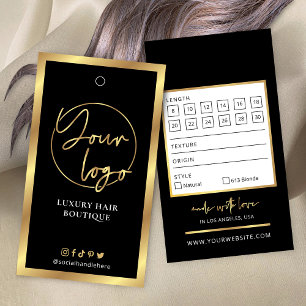 Étiquette de taille pour extensions de cheveux ave