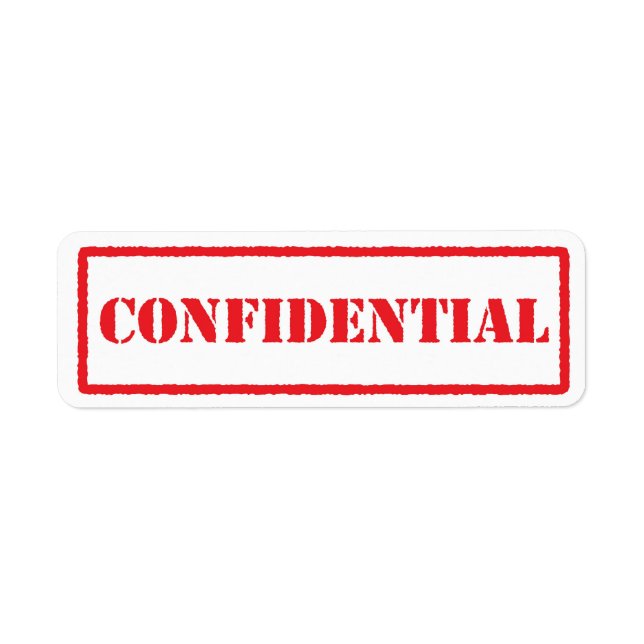 Étiquette de tampon rouge confidentiel (Devant)