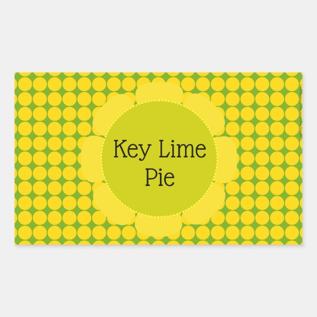 Étiquette de tarte au citron vert jaune-vert (Devant)